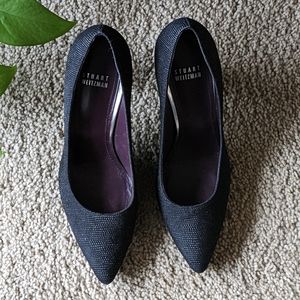 Stuart Weitzman Black Pointed Toe Classic Heels Pumps Size 7.5 . EUC